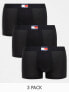 Tommy Jeans heritage essentials 3 pack trunks in black with logo waistband