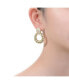Фото #2 товара 14k Yellow Gold Plated with Cubic Zirconia Pave Twisted Rope Drop Hoop Door Knocker Earrings