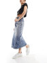 Фото #1 товара Tommy Jeans claire denim midi skirt in mid wash