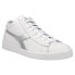 Фото #3 товара Diadora Game Row Cut Metal Lace Up Mens Silver, White Sneakers Casual Shoes 178