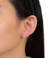 ფოტო #2 პროდუქტის Pink Pave Crystal Unicorn Stud Earrings set in Sterling Silver