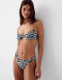 Bershka underwired bikini top co-ord in zebra print