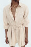 Фото #2 товара Платье-рубашка с плетеным поясом ZARA
