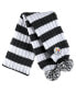 Women's White Pittsburgh Steelers Cable Stripe Cuffed Knit Hat with Pom and Scarf Set