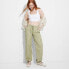 Фото #1 товара Women's Mid-Rise Wide Leg Cargo Beach Pants - Wild Fable Sage Green XL