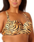Фото #3 товара Salt + Cove Juniors' Plus Size Cross-Back Bra-Sized Bikini Top, Created for Macy's