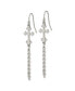 Stainless Steel Polished Cross Dangle Shepherd Hook Earrings