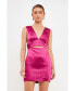 Фото #4 товара Women's Satin Cut-Out Mini Dress