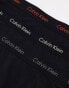 Calvin Klein cotton stretch trunks 3 pack in black with coloured logo