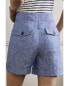 Boden High Waisted Linen Short Women's Grey 12 4In