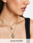 Фото #1 товара Luv AJ 14k gold plated eye double coin necklace