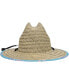 Big Boys Natural, Blue Tides Print Lifeguard Straw Hat