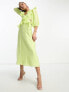 Фото #1 товара Nobody's Child Dani puff sleeve cut out midaxi dress in lime