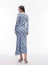 Фото #5 товара Topshop lea column maxi dress in blue stripe