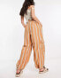 Free People striped tie-detail cargo trousers in orange