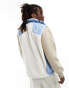 The North Face NSE Fleeski zip fleece gilet in off white and blue