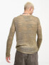 Фото #5 товара COLLUSION Unisex open stitch knitted crewneck in taupe