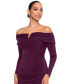 Фото #4 товара Women's Off-The-Shoulder Long-Sleeve Jersey Gown