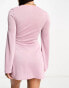 Фото #4 товара The Frolic serpentine long sleeve mini summer dress in lilac