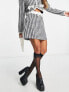 Фото #7 товара Sister Jane a-line mini skirt in navy and white check with bow co-ord