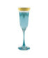 Blue Flutes with a Gold Band, Set of 6