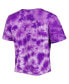 ფოტო #3 პროდუქტის Women's Purple Clemson Tigers Cloud-Dye Cropped T-shirt