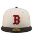 Фото #4 товара Men's Cream Boston Red Sox Game Night Leather Visor 59Fifty Fitted Hat
