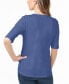 Фото #2 товара Топ Karen Scott Tonal Trim Heather Indigo XS