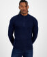 Фото #1 товара Men's Regular-Fit Ribbed-Knit 1/4-Zip Mock Neck Sweater, Created for Macy's