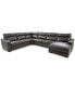 Фото #10 товара Gabrine 6-Pc. Leather Sectional with 3 Power Headrests and Chaise, Created for Macy's
