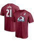 Фото #1 товара Men's Peter Forsberg Burgundy Colorado Avalanche Authentic Stack Retired Player Nickname Number T-shirt