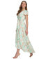 Women's Printed Faux-Wrap Gown