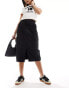 French Connection cargo midi skirt in black