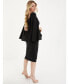Фото #2 товара Women's Scuba Crepe Split Sleeve Midi Dress