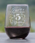 Cheers to 5 Years 5th Anniversary Gifts Stem Less Wine Glass, 17 oz