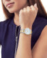 ფოტო #7 პროდუქტის Women's Swiss Museum Classic Diamond (1/20 ct. t.w.) Two Tone Stainless Steel Bracelet Watch 33mm