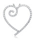 ფოტო #2 პროდუქტის Sterling Silver White Gold Plated Cubic Zirconia Heart With Swirl Pendant