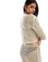 Фото #8 товара Miss Selfridge open knit crochet holey slouch jumper in taupe