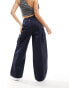 River Island wide leg cargo trouser in navy