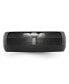 ფოტო #3 პროდუქტის Ceramic Black Brushed and Polished Wedding Band Ring