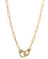 ფოტო #1 პროდუქტის Handcuff Paperclip Link Pendant Necklace in 18k Gold-Plated Sterling Silver, 16" + 2" extender, Created for Macy's