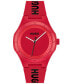 ფოტო #1 პროდუქტის HUGO Men's Lit for Him Quartz Red Silicone Watch 42mm