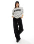 4th & Reckless Paris logo sweatshirt in black and white stripe