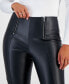 Фото #3 товара Faux-Leather Double-Zip Leggings, Created for Macy's