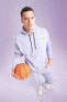 Фото #2 товара Fit Nba Los Angeles Lakers Oversize Fit Kapüşonlu Sweatshirt