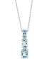 EFFY Collection eFFY® Aquamarine (2-7/8 ct. t.w) & Diamond (1/20 ct. t.w.) Graduated 18" Pendant Necklace in 14k White Gold