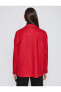 Kadın Kırmızı Çitçitli Cepli Gömlek Ceket 3wak60007pw