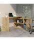 Dallas L-Shaped Home Office Desk, Two Shelves, Single Door Cabinet Коричневый, Стандартный - фото #4