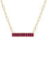 ფოტო #1 პროდუქტის Nano Emerald Color Baguette Bar Pendant Necklace (1 ct. t.w.) in Gold Vermeil, 17" (Also in Nano White Sapphire Color, Nano Ruby Color, & Blue Sapphire Color), Created for Macy's