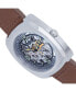 Men Gatling Leather Watch - Silver/Light Brown, 44mm